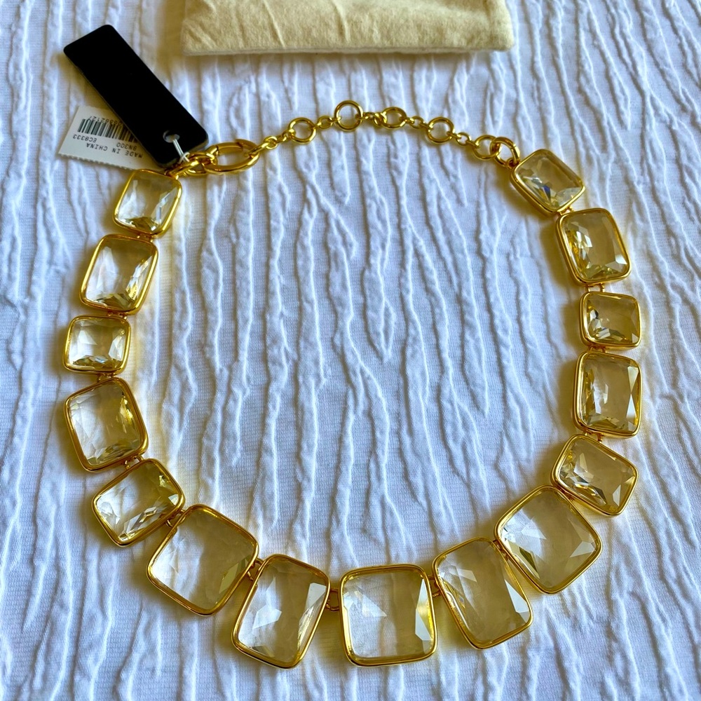 J. Crew Gold Crystal Necklace